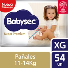 BABYSEC - Pañales Desechables Super Premium Talla XG 54 Un