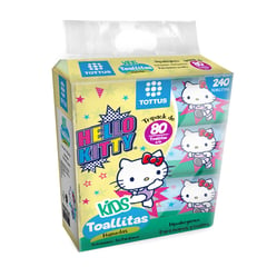 TOTTUS - Pack Toallitas Húmedas para Bebé Hello Kitty 3 x 80 Un