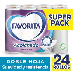 FAVORITA - Papel Higiénico Acolchado 24 x 25 mts