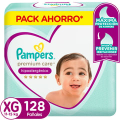 PAMPERS - Pañales Desechables Premium Care XG 128 Un