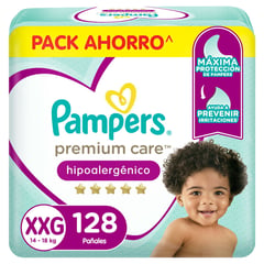 PAMPERS - Pañales Desechables Premium Care XXG 128 Un