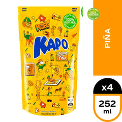 KAPO - Pack Bebida Sabor Piña 4 x 252 ml