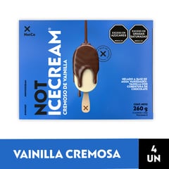 NOT ICECREAM - Helado Vegetal Multipack Sabor Vainilla Cremosa 4 x 65 g