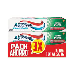 AQUAFRESH - Pasta de Dientes sabor menta pack x3