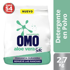 OMO - Detergente en Polvo Matic Soft Aloe 2.7 Kg