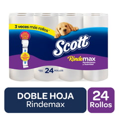 SCOTT - Papel Higiénico Doble Hoja Rindemax 22 MT