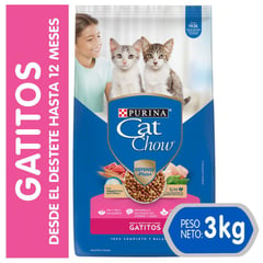 CAT CHOW - Alimento para Gatitos 12 meses 3 Kg