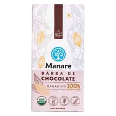 MANARE - Chocolate 100% Cacao Orgánico