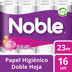 NOBLE - Papel Higienico Doble Hoja 16 x 23 mts