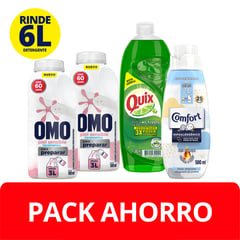 OMO - Pack Detergente Líquido + Quix + Suavizante 3 Un