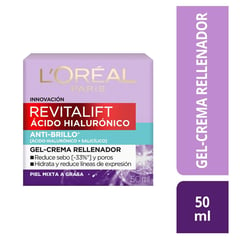 DERMO EXPERTISE - Crema Gel Oil Control Revitalift Ácido Hialurónico 50 ml