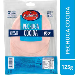 SOPRAVAL - Pechuga de Pavo Cocida 125 g