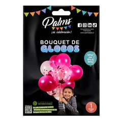 PALMS - BOUQUET 10 GLOBOS FUCSIA