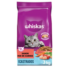 WHISKAS - Alimento Seco para Gatos Castrados 3 Kg