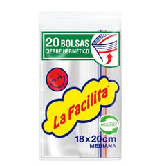 LA FACILITA - BOLSA C. CIERRE 18X20 CM FACILITA 20 UND