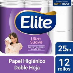 ELITE - Papel Higiénico Ultra Doble Hoja 12 x 25 mts