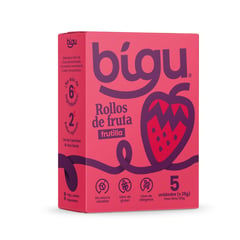 BIGU - Rollos de Fruta Natural Frutilla 125 g