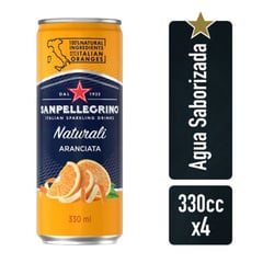 SAN PELLEGRINO - Pack Agua Saborizada Aranciata 4 x 330 ml