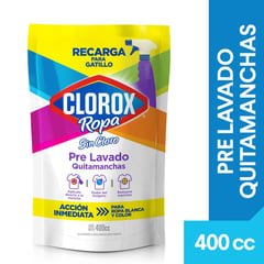 CLOROX - Pre Lavado Quitamanchas Ropa Color Sin Cloro 400 ml