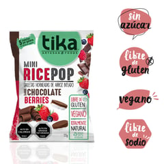 TIKA - Galleta Mini Rice Pop Sabor Chocolate Berries 22 g