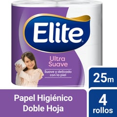 ELITE - Papel Higiénico Ultra Doble Hoja 4 x 25 mts