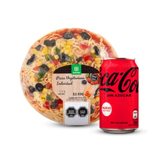 TOTTUS - Combo Pizza Vegetariana Individual + Coca Cola Zero Lata 350 ml