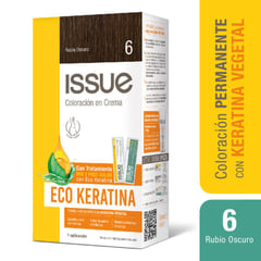 ISSUE - Coloración Tinte Kit Eco Keratina Rubio Oscuro N° 6 1 Un