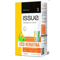 ISSUE - Coloración Tinte Kit Eco Keratina Castaño Oscuro N° 3 1 Un