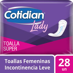 COTIDIAN - Toallas Higiénicas Súper Lady 28 Un