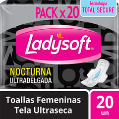 LADYSOFT - Toallas Feneninas Noctuna Ultradelgada 20 UN