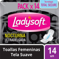 LADYSOFT - Toallas Feneninas Noctuna Ultradelgada 14 UN