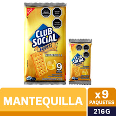 CLUB SOCIAL - Pack Galletas Sabor Mantequilla 9 x 24 g