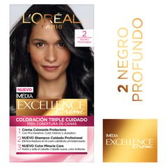 EXCELLENCE - Tinte para Cabello L'Oréal Negro Profundo 2 1 Un