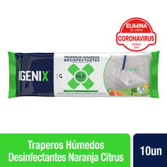 IGENIX - Traperos Húmedos Desinfectantes Naranja Citrus 10 Un