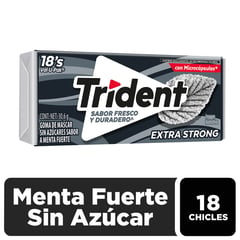 TRIDENT - Chicle Menta Fuerte Sin Azúcar 30.6 g