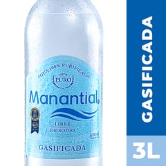 MANANTIAL - Agua con Gas 3 L