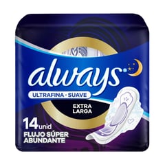 ALWAYS - Toalla Femenina Nocturna Ultrafina Suave 14 Un