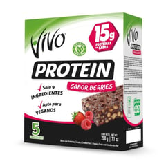 VIVO - Barra de Cereal con Proteína Sabor Berries Protein 200 g