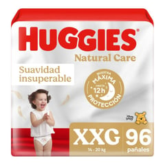 HUGGIES - Pañales Desechables Natural Care XXG 1 x 96 Un