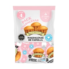 ECOVIDA - Pack Magdalenas de Vainilla Sin Azucar 4 Un 120g