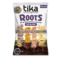 TIKA - Mix de Papas Fritas Nativas y Camote Roots con Sal de Mar 135 g