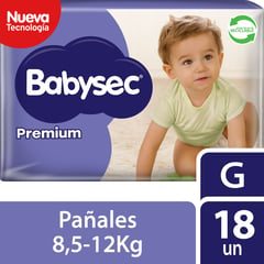 BABYSEC - Pañales Desechables Premium Talla G 18 Un