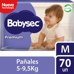 BABYSEC - Pañales Desechables Premium Talla M 70 Un