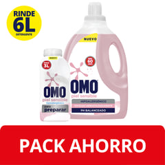 OMO - Pack Detergente Hipoalergénico Botella 3 Lt + para Preparar Hipoalergénico 500 ml