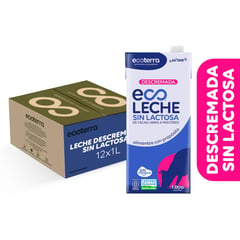 ECOTERRA - Pack Leche Especial Descremada Sin Lactosa 12 x 1 L