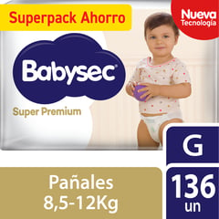 BABYSEC - Pañal Super Premium G 136 Un