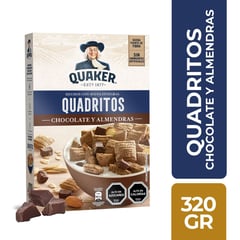 QUAKER - Cereal Quadritos Avena Chocolate y Almendras 320 g