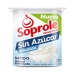 SOPROLE - Yoghurt Batido Sin Azúcar Sabor Natural 120 g