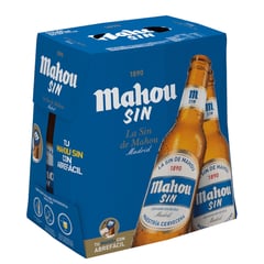 MAHOU - Pack Cerveza Sin Alcohol Botella 0° 6 x 250 cc