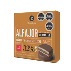 ENTRELAGOS - Pack Alfajor Artesanal Relleno de Manjar 4 Un x 45 g